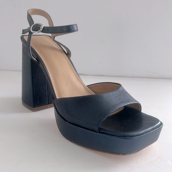 JustFab Mylah Insignia BlueI Chunky Heel Platform Peep-Toe Sandal Shoes Size 8.5 - Picture 7 of 7